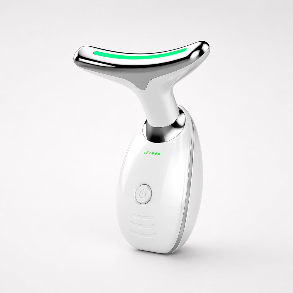 GlowLift Pro - Masajeador Facial y Cervical con Vibración y Luz LED