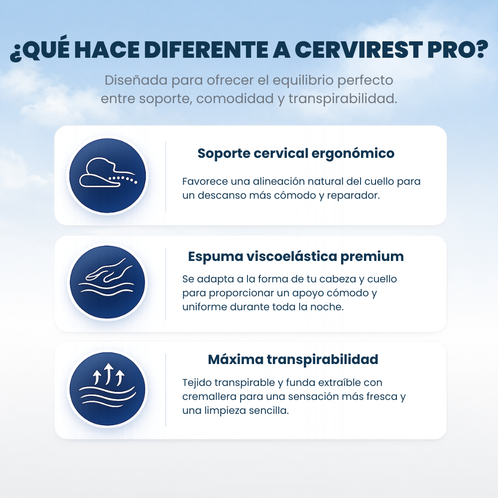 CerviRest Pro - Almohada Cervical Ergonómica